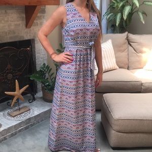Vineyard Vines St Barths Halter Maxi Stripe Print Dress Size 10
